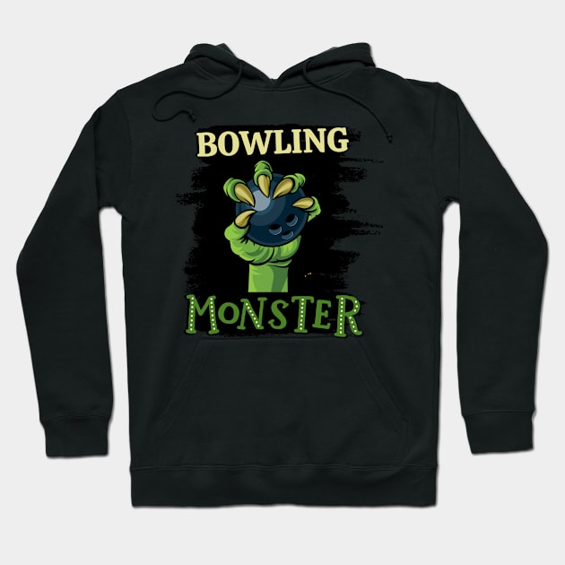 Bowling monster sport Gift for Bowling player love Bowler funny present for kids and adults Hoodie by BoogieCreates